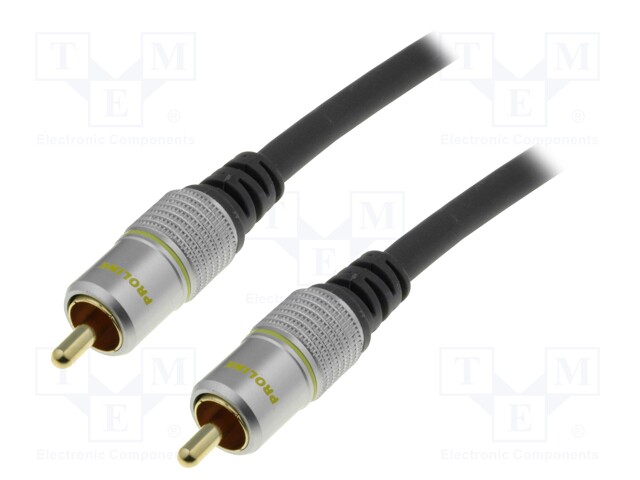 Cable; RCA plug,both sides; 0.5m; Plating: gold-plated; black