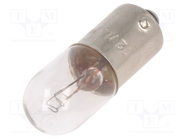 Filament lamp: bayonet; BA9S; 12VDC; 100mA; Bulb: T3 1/4; 1.2W