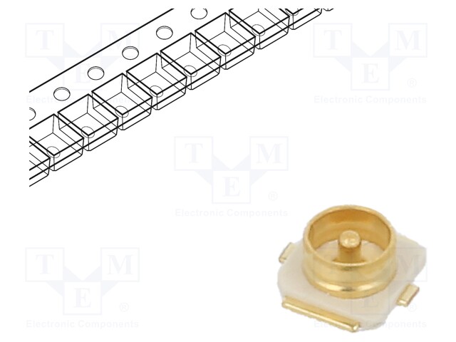 Connector: U.FL (IPX/AMC); socket; 50Ω; SMT; male; cut from reel