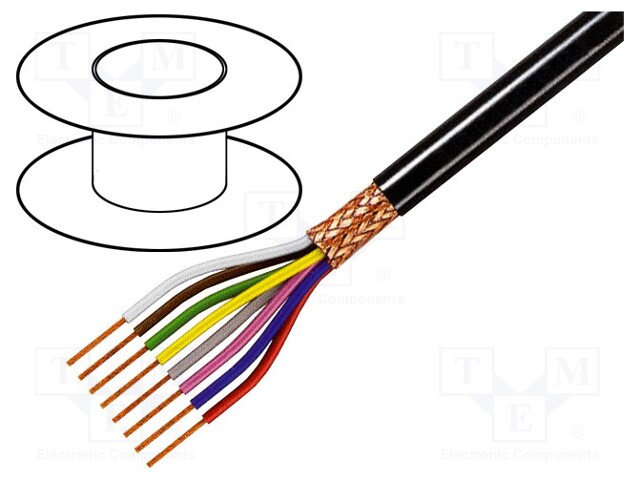 Wire; 8x0,35mm2; braid made of copper wires; PVC FirestoP®; 49V