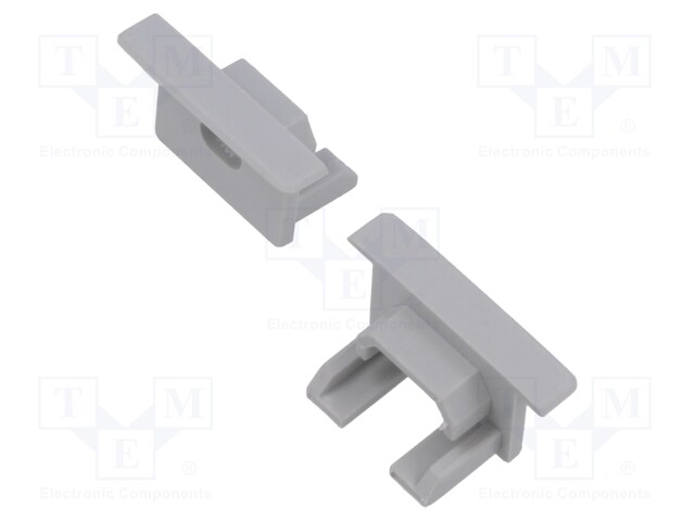 Cap for LED profiles; grey; PDS-NK; with hole