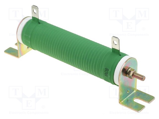 Resistor: wire-wound; 22Ω; 80W; ±5%; Ø28x121mm; 200ppm/°C