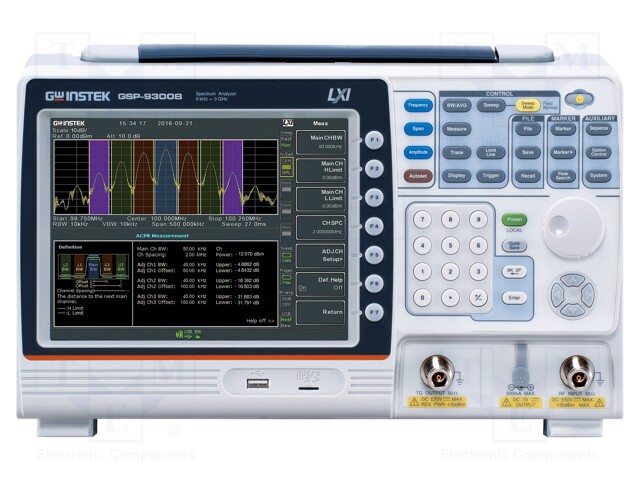 Spectrum analyzer; In.imp: 50Ω; 0.009÷3000MHz; Resolution: 1Hz