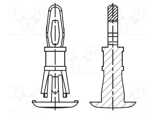 Assembly stud; polyamide 66; L: 9.5mm; latch/latch; UL94V-2