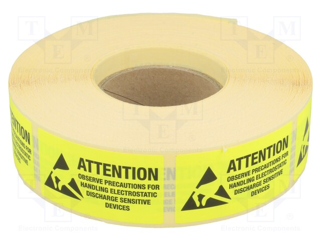 Self-adhesive label; ESD; L: 25mm; W: 45mm; 1000pcs.