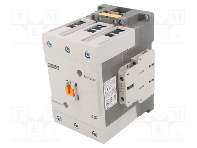 Contactor: 3-pole; NO x3; Auxiliary contacts: NO + NC; 48VDC; 150A