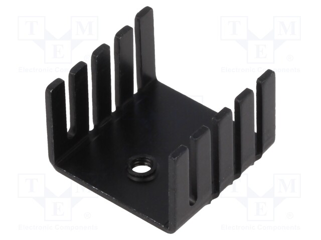 Heatsink: extruded; U; TO220; black; L: 19mm; W: 19mm; H: 12.7mm