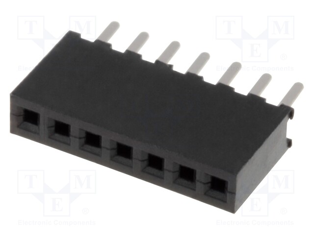 Socket; pin strips; female; PIN: 7; straight; 1.27mm; THT; 1x7; 1A