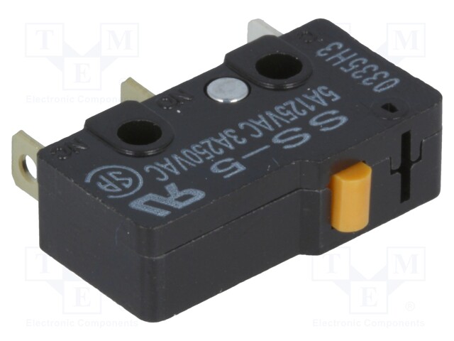 Microswitch SNAP ACTION; without lever; SPDT; 5A/125VAC; ON-(ON)