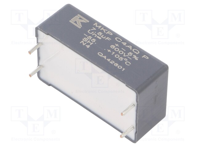 Capacitor: polypropylene; DC-Link; 7.5uF; ESR: 15.2mΩ; THT; ±5%