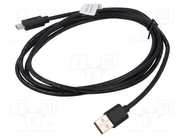 Cable; Power Delivery (PD),USB 2.0; USB A plug,USB C plug; 1.8m