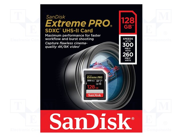 Memory card; Extreme Pro; SDXC; 128GB; Read: 300MB/s