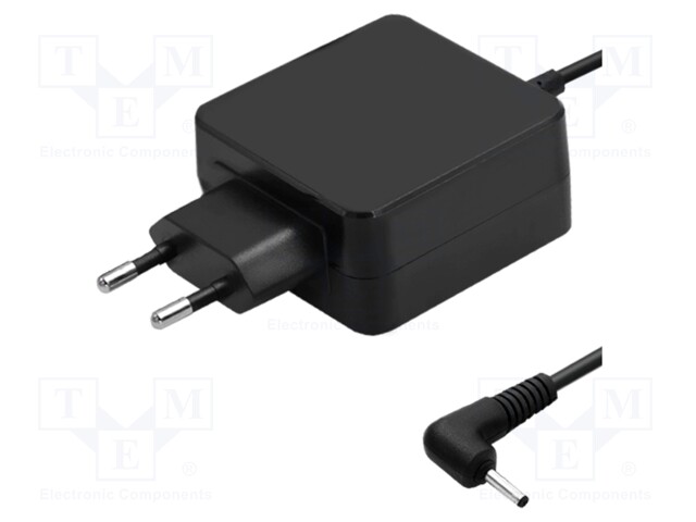 Power supply: switched-mode; plug; 12VDC; 3.33A; 40W; Out: 2,5/0,7