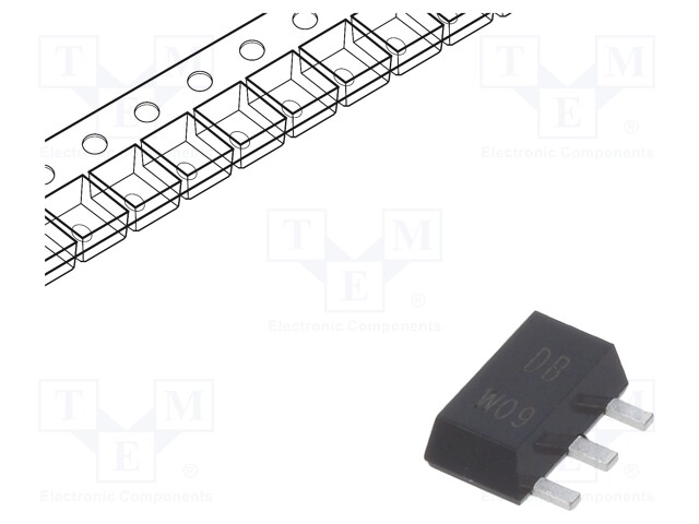 Transistor: PNP; bipolar; 250V; 50mA; SOT89