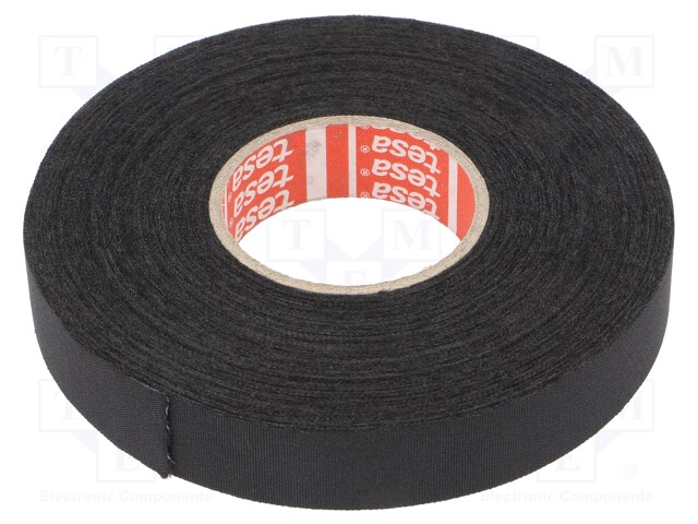 Fabric tape; PET wool; W: 15mm; L: 25m; black