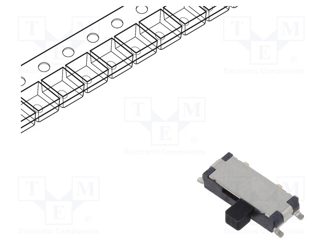 SLIDE SWITCH, SPDT, 0.025A, 24V, SMD