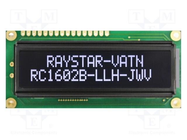 Display: LCD; alphanumeric; VA Negative; 16x2; 80x36x13.2mm; LED