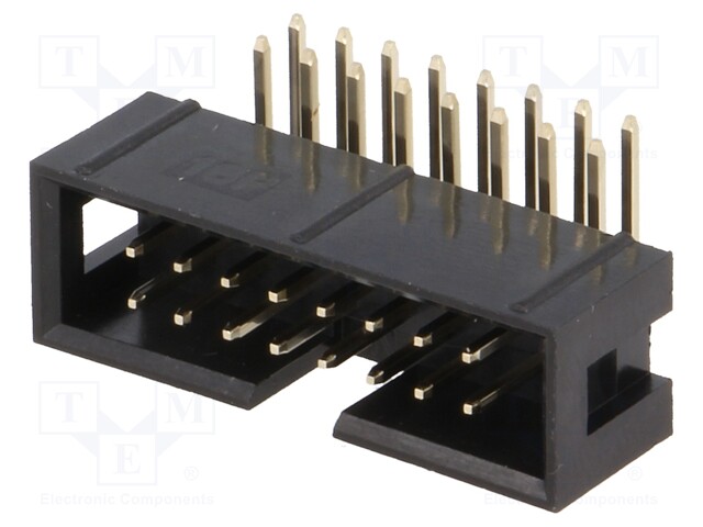 Socket; IDC; male; PIN: 16; angled 90°; THT; gold-plated; 2.54mm