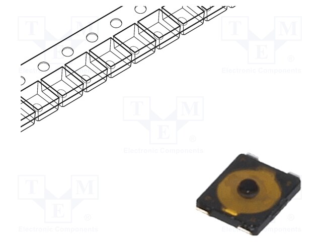 Microswitch TACT; SPST; Pos: 2; 0.02A/15VDC; SMT; none; 1.6N; 0.65mm