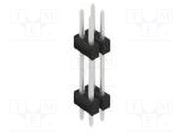 Connector: pin strips; pin header; male; PIN: 4; 2.54mm; THT; 2x2