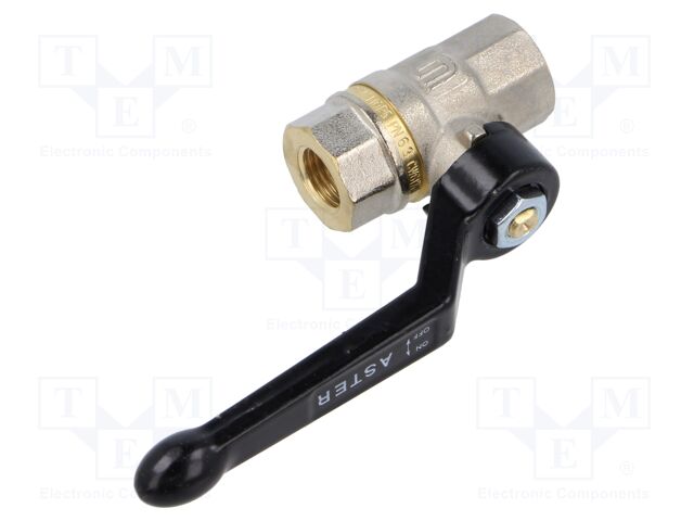 Ball valve; nickel plated brass; 8mm; 25bar; -15÷90°C