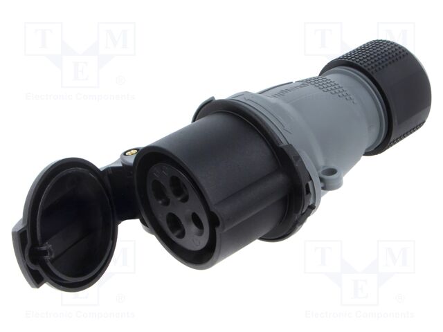 Connector: AC supply 3-phase; plug; female; straight; for cable