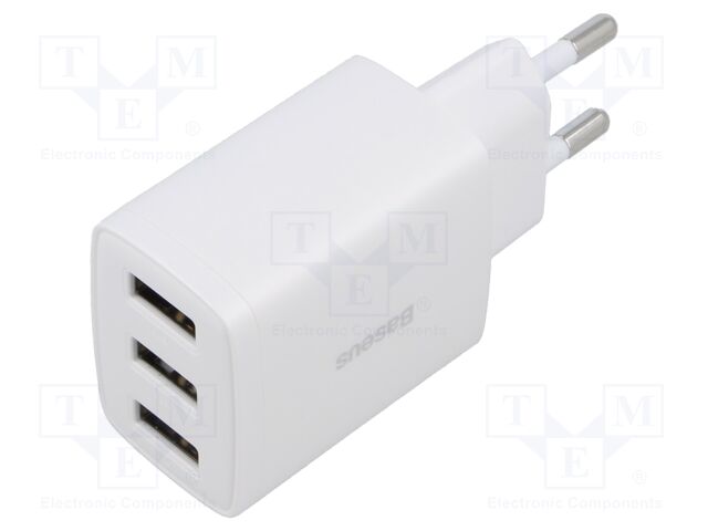Power supply: switching; mains,plug-in; 5VDC; 17W; Out: USB A x3