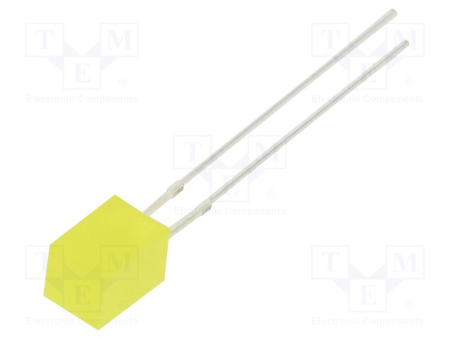 LED; rectangular; 5x5x7mm; yellow; 150÷220mcd; 140°; Front: flat