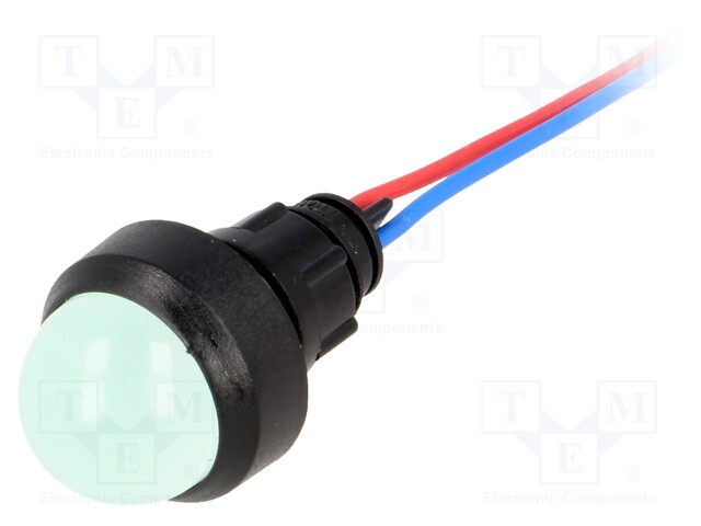 Indicator: LED; prominent; 12VDC; 12VAC; Cutout: Ø13mm; IP40