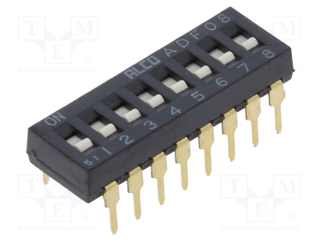 Switch: DIP-SWITCH; Poles number: 8; ON-OFF; -0.025A/24VDC; Pos: 2