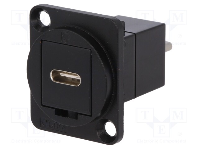 Adapter; USB C socket-front,USB C plug-back; FT; USB-C; metal