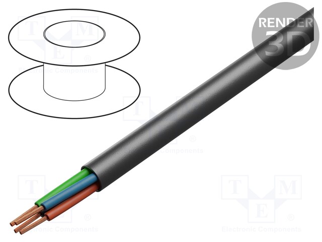Wire: loudspeaker cable; 4x11AWG; stranded; OFC; black; unshielded
