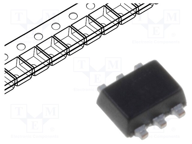 Transistor: NPN x2; bipolar; BRT; 50V; 0.1A; 300mW; SOT666; R1: 4.7kΩ