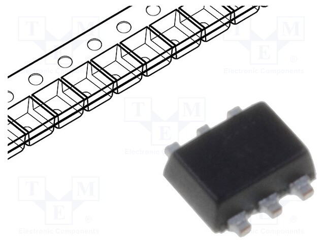 Transistor: PNP x2; bipolar; BRT; 50V; 0.1A; 300mW; SOT666; R1: 47kΩ