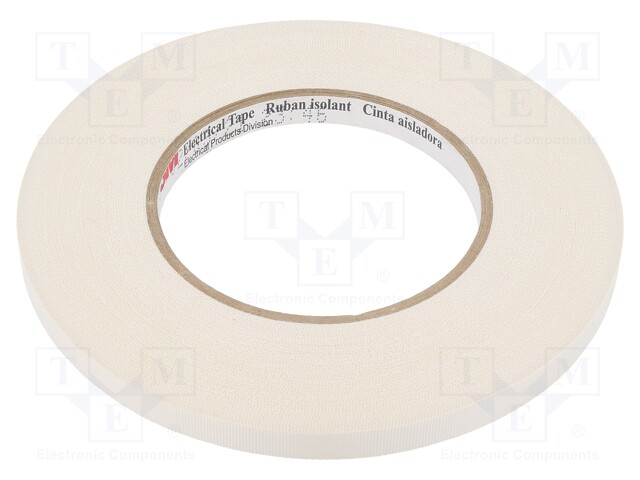 Tape: electrical insulating; W: 9mm; L: 55m; Thk: 177um; white; 5%