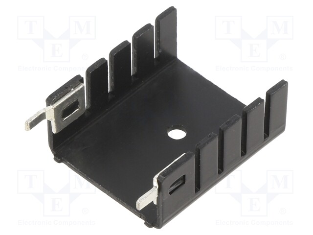 Heatsink: extruded; U; TO220; black; L: 30mm; W: 25.4mm; H: 12.7mm