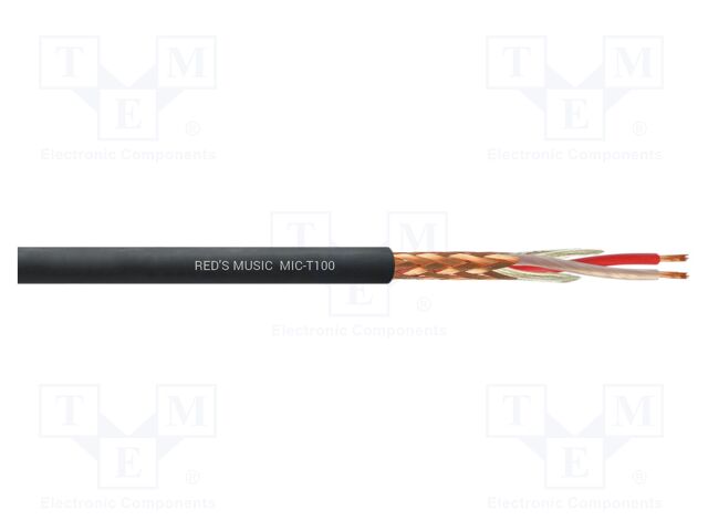Wire: microphone cable; black; Cu; -25÷65°C; PVC; Package: 500m
