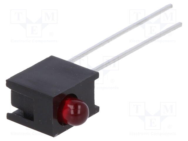LED; in housing; red; 3mm; No.of diodes: 1; 10mA; Lens: diffused,red