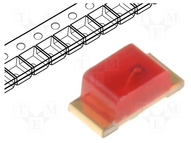 LED; SMD; 0603; red; 70÷200mcd; 1.6x0.8x0.75mm; 120°; 1.9÷2.5V; 20mA