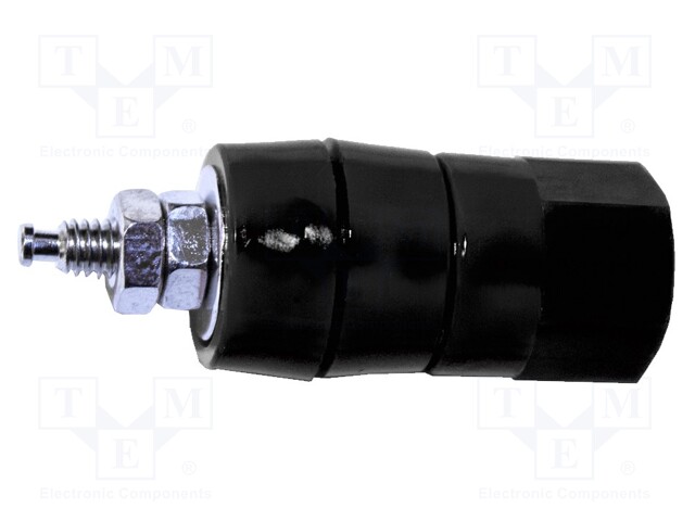 Laboratory clamp; black; Contacts: brass; Insulation: nylon; 41mm