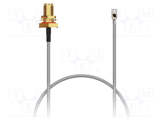 Cable; IPEX MHF 1 LK,RP-SMA female; black; -40÷85°C; 0÷3GHz; 50Ω