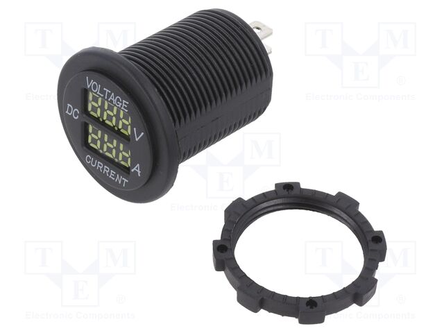 Voltmeter; Sup.volt: 5÷30VDC; I DC: 1÷15A; black