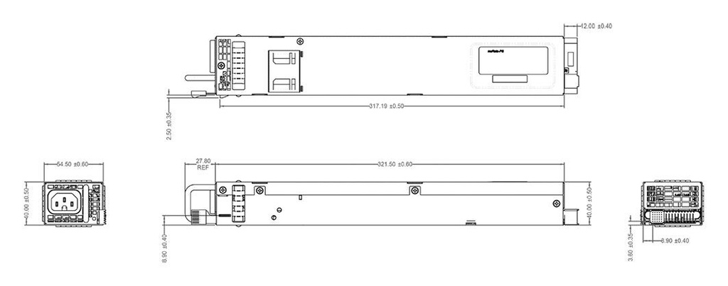 Power supply: switched-mode; for building in; 1.5kW; 12VDC; 125A