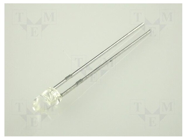 LED; 3mm; yellow; 10÷50mcd; 50°; Front: convex