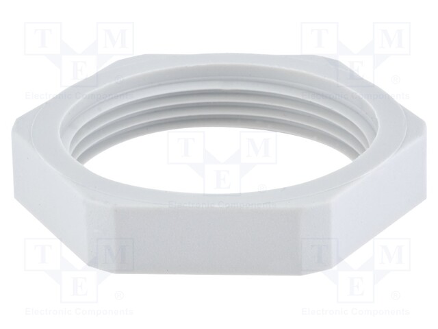 Nut; PG48; polyamide; UL94V-0; D: 8mm; Spanner: 70mm; grey; -40÷100°C
