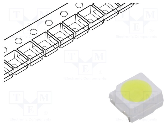 LED; SMD; 3528,PLCC2; white; 1000mcd; 120°; 5mA; 2.7÷3.1V; 90mW