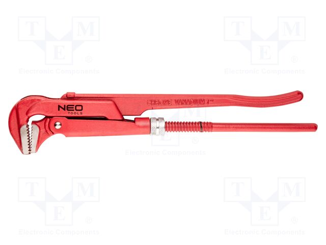 Wrench; adjustable; 1"; Chrom-vanadium steel; for pipe gripping