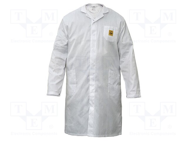 Coat; ESD; L,men's; white; 1÷100MΩ