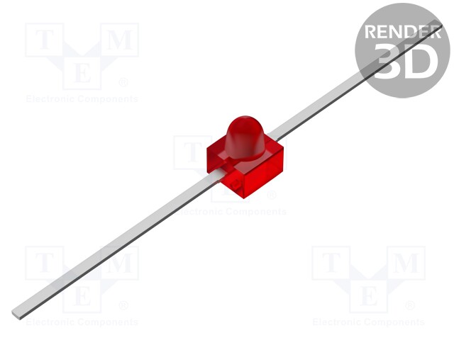 LED; 1.65mm; red; axial; 0.4÷1mcd; 90°; Front: convex; 1.4÷2V; THT