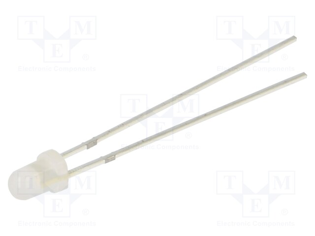 LED; 3mm; violet,UV; 40÷50mcd; 30°; Front: convex; 3÷3.2V
